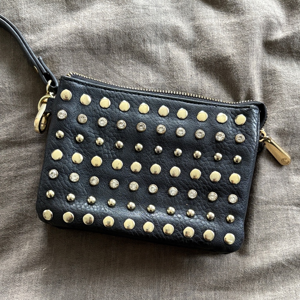 Black and Gold Studded Clutch